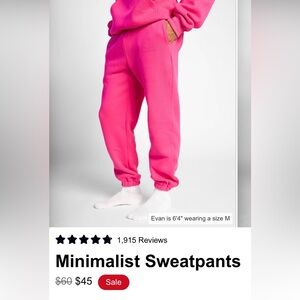 Comfrt NWT hot pink sweatpants